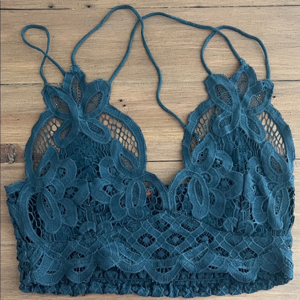 Floral Lace Bralette in Teal Green - Women’s Intimates